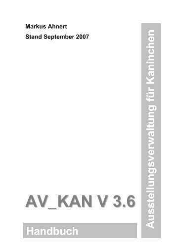 AV_KAN V 3. 66 - Ausstellungsverwaltung