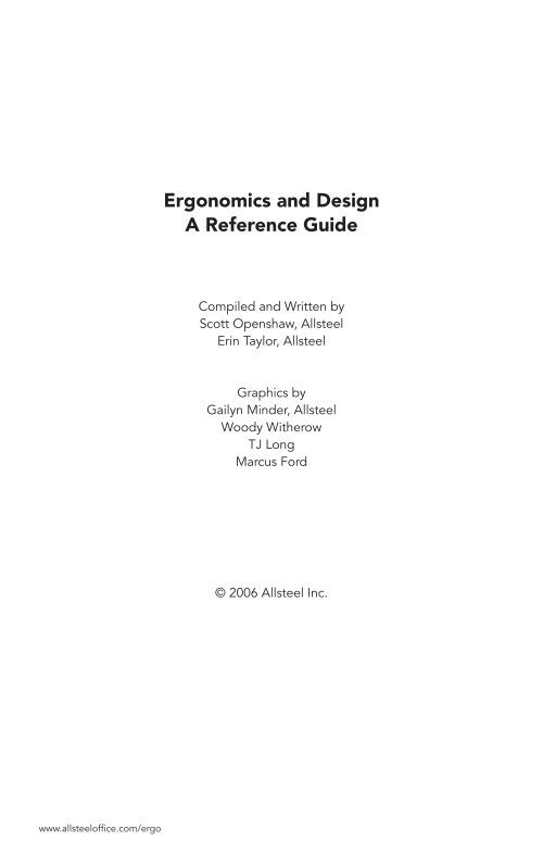 Ergonomics and Design A Reference Guide - Allsteel