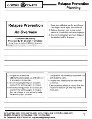 Relapse Prevention An Overview