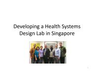 Developing a Health Systems Design Lab in Singapore