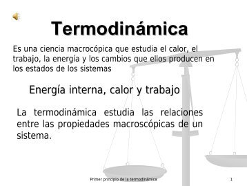 Diapositivas del primer principio de la termodinÃ¡mica.