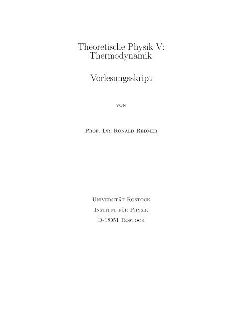 Download Des Vorlesungsskripts Statistische Physik Universita T