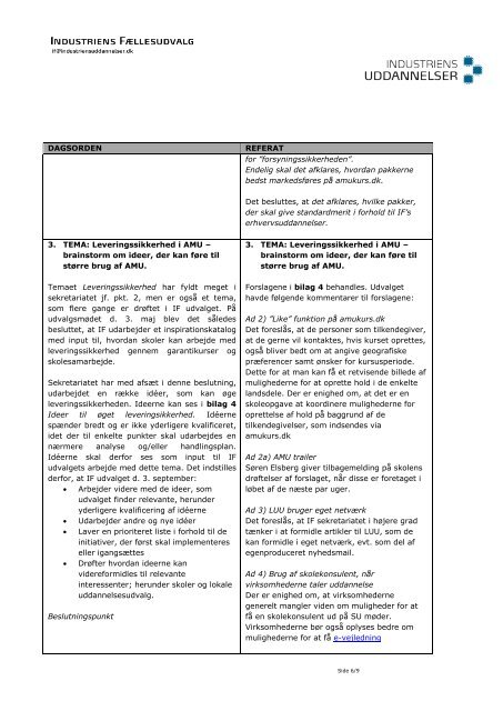 Referat IF udvalgsmÃ¸de d. 3. sept. 2013 - Industriens Uddannelser
