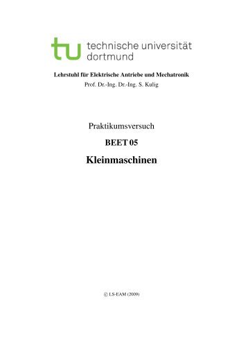 2.4.1 Kondensatormotor - Lehrstuhl für Elektrische Antriebe und ...