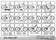 Price list - Orange Mountain Bikes