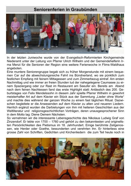 Herbst 2009 - Evang.-ref. Kirchgemeinde Niederamt