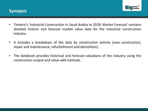 Valuable data for the industrial construction industry in Saudi Arabia 2018