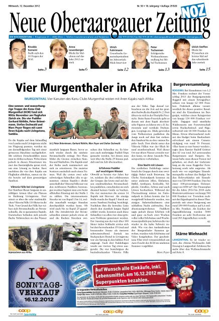 Vier Murgenthaler in Afrika - Aktuelle Ausgabe