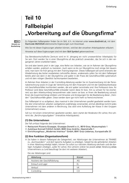 Teil 10 Fallbeispiel â€žVorbereitung auf die ... - Wissen ist MANZ