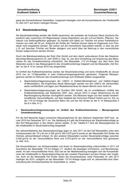 2 Umweltmonitoring - Kraftwerk Datteln