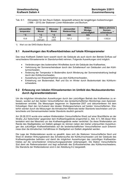 2 Umweltmonitoring - Kraftwerk Datteln