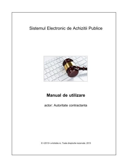 Sistemul Electronic De Achizitii Publice Manual De Utilizare