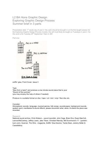 Level 2 BA(Hons) Graphic Design summer work