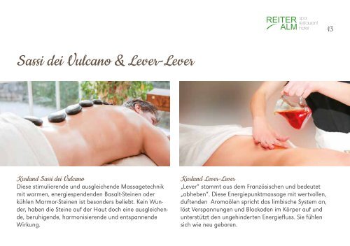 Spa-& Wellnessangebote auf der Reiter Alm