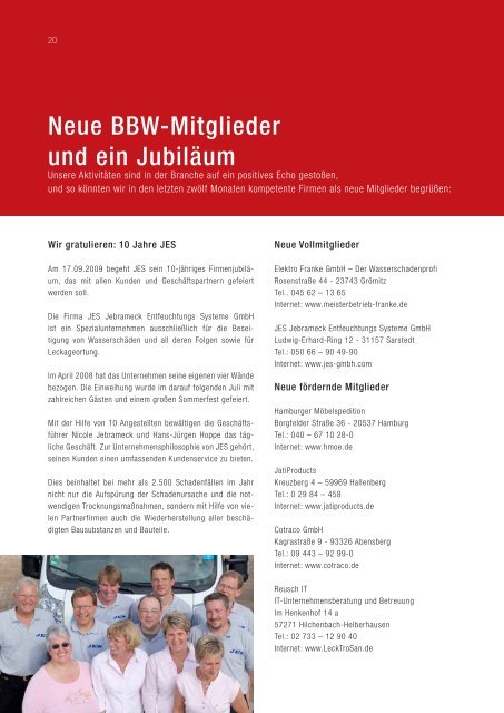 BBW Zeitung 2009 - Ralf Liesner Bautrocknung GmbH & Co. KG