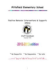 Pittsfield's PBIS Staff Handbook - Ann Arbor Public Schools