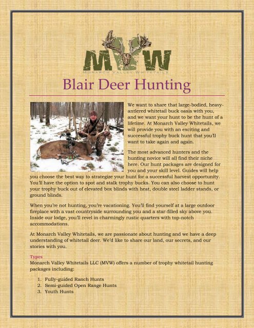 Blair Deer Hunting