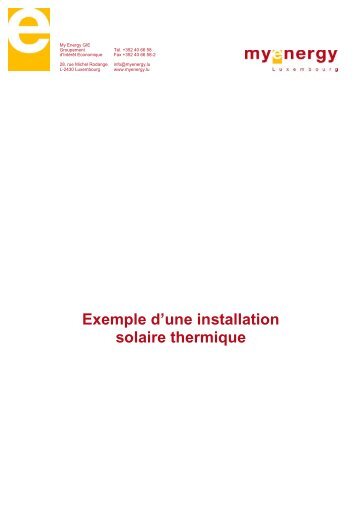 Exemple d'une installation solaire thermique pour la ... - myenergy