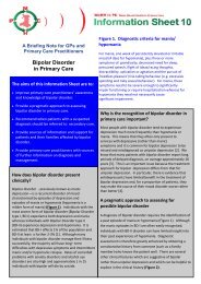 Download Information Sheet - 10 Bipolar Disorder in Primary Care