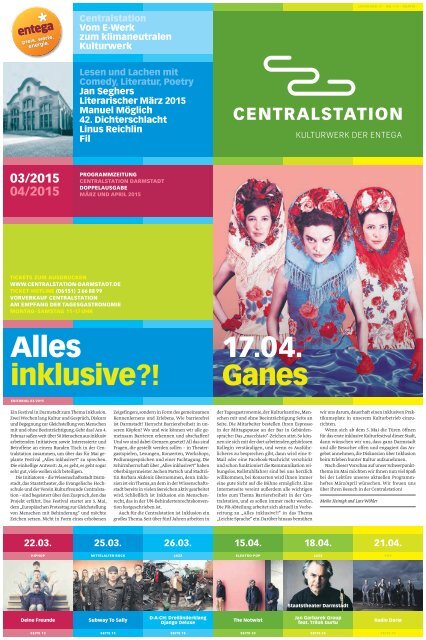 Programmzeitung März/April 2015 der Centralstation Darmstadt