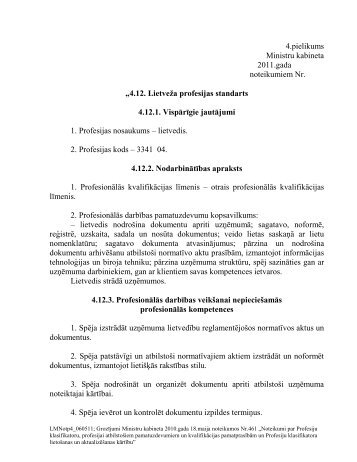 4.12. LietveÅ¾a profesijas standarts