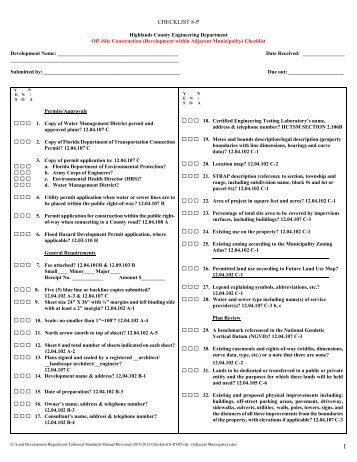 Checklist - Highlands County