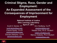 Criminal Stigma, Race, Gender And Employment - Ohio Ex-Offender ...