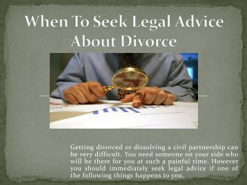 When To Seek Legal Advice About Divorce