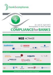 Nachlese Compliance for Banks 2013 - Bank und Compliance