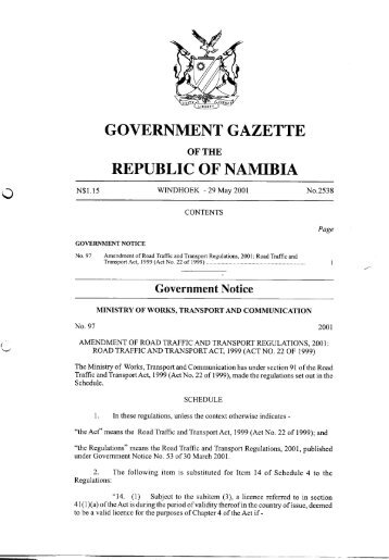 GOVERNMENT GAZETTE - saflii