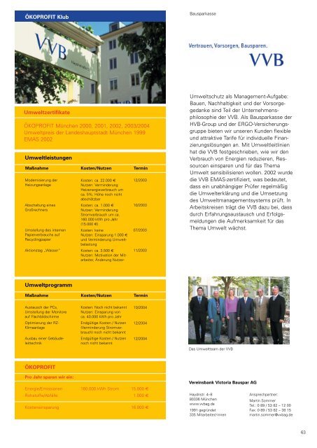 ÖKOPROFIT München 2003/2004 - Referat für Arbeit und Wirtschaft