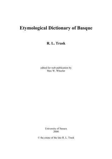 Etymological Dictionary of Basque - Cryptm.org