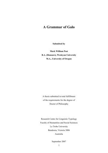 A Grammar of Galo - Cryptm.org