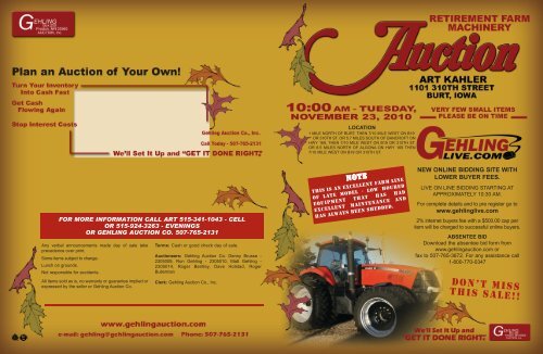 printable flyer #1 (pdf format) - Gehling Auction