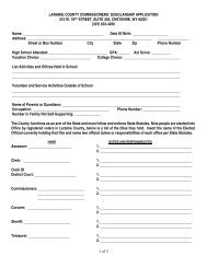 laramie county commissioners' scholarship application