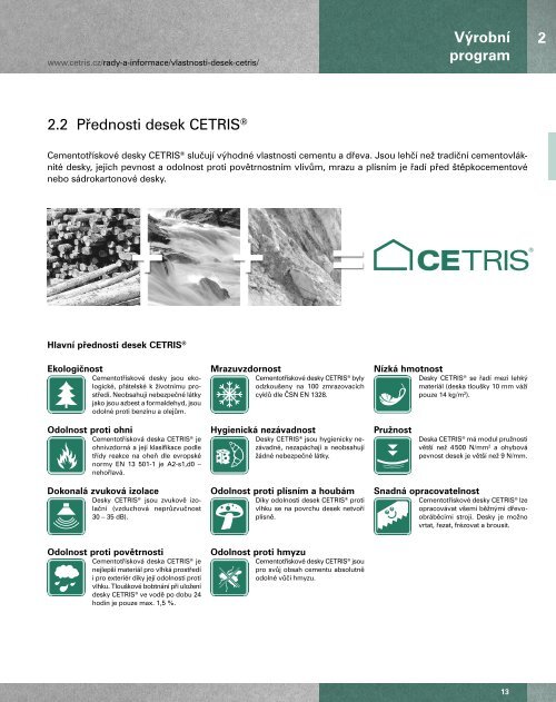 Podklady pro projektování a realizaci staveb z desek CETRIS.