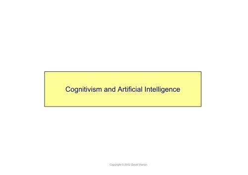 Lecture 2: Paradigms of Cognitive Science - David Vernon