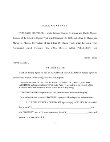 nielsen contract - Musser Bros. Auctioneers