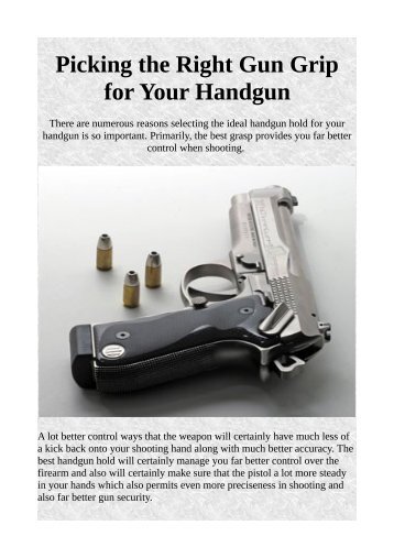 Picking the Right Gun Grip for Your Handgun