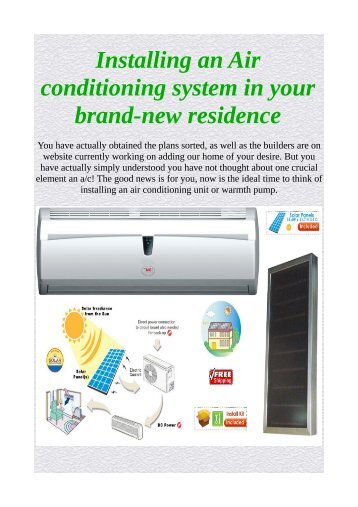 Installing an Air conditioning system in your brand-new residence