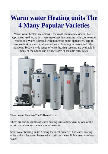 Warm water Heating units The 4 Many Popular Varieties