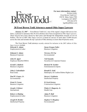 OH SuperLawyers - Frost Brown Todd