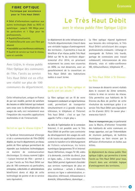 Bulletin municipal Ã©tÃ© 2012 - Saint-Etienne-du-Bois