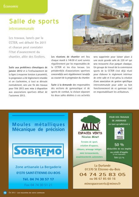 Bulletin municipal Ã©tÃ© 2012 - Saint-Etienne-du-Bois