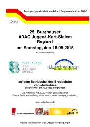 25. Burghauser ADAC Jugend-Kart-Slalom Region I am Samstag, den 16.05.2015