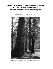 2002 Estimates of Old Growth Forests - Sierra Forest Legacy