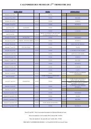 calendrier des messes du 2 trimestre 2012 - Mairie de Yenne