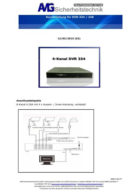 Kurzanleitung für DVR-334 / 338