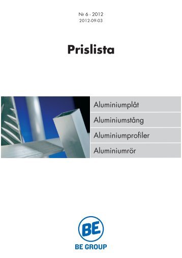 Prislista aluminium 2012-09-03 - BE Group