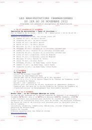 les manifestations chamberiennes du 1er au 30 novembre 2012